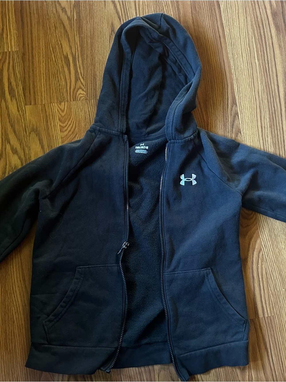 Boys Under Armour Black Full Zip Hoodie Youth Medium YMD